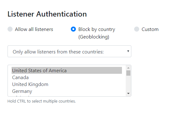 Configuring Geoblocking in Radio Mast