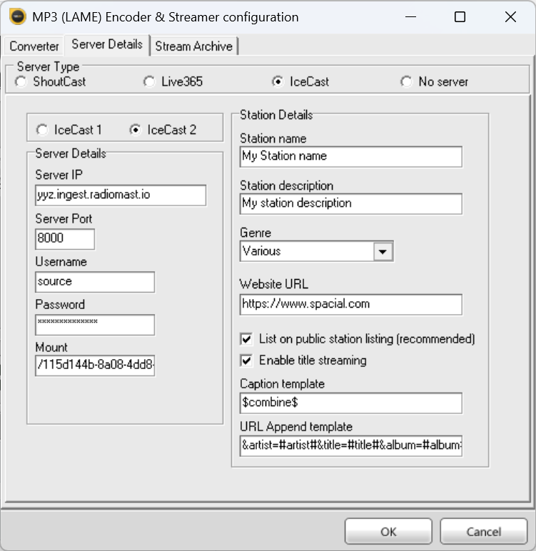 SAM Cast Server Details tab screenshot